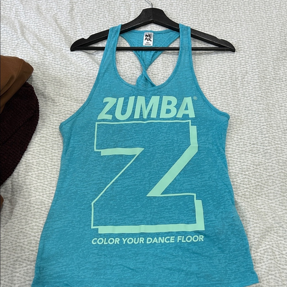 ZUMBA SALE! Aqua Tank Top with Bold Print